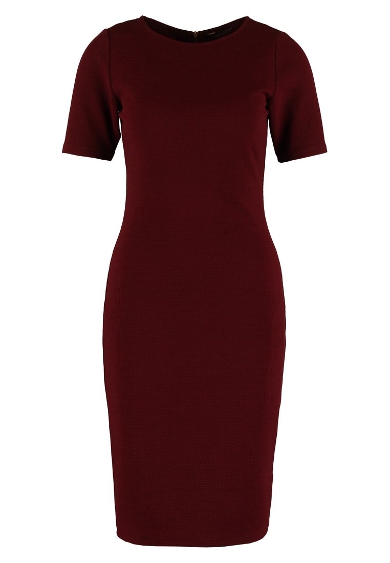 dorothy perkins burgundy dress Dorothy Perkins Burgundy Ditsy Floral Ruched Front Keyhole Midi Dress