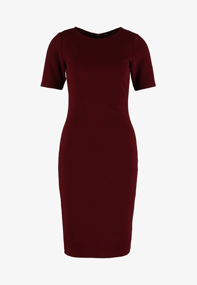 dorothy perkins burgundy dress Dorothy Perkins Burgundy Ditsy Floral Ruched Front Keyhole Midi Dress