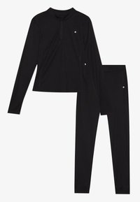 2 PIECE LONG SLEEVE WITH 1/4 ZIP TOP AND LEGGINGS SET - Undershirt - black