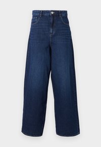 ONLPAULINA BAGGY WIDE - Wide leg - dark blue denim