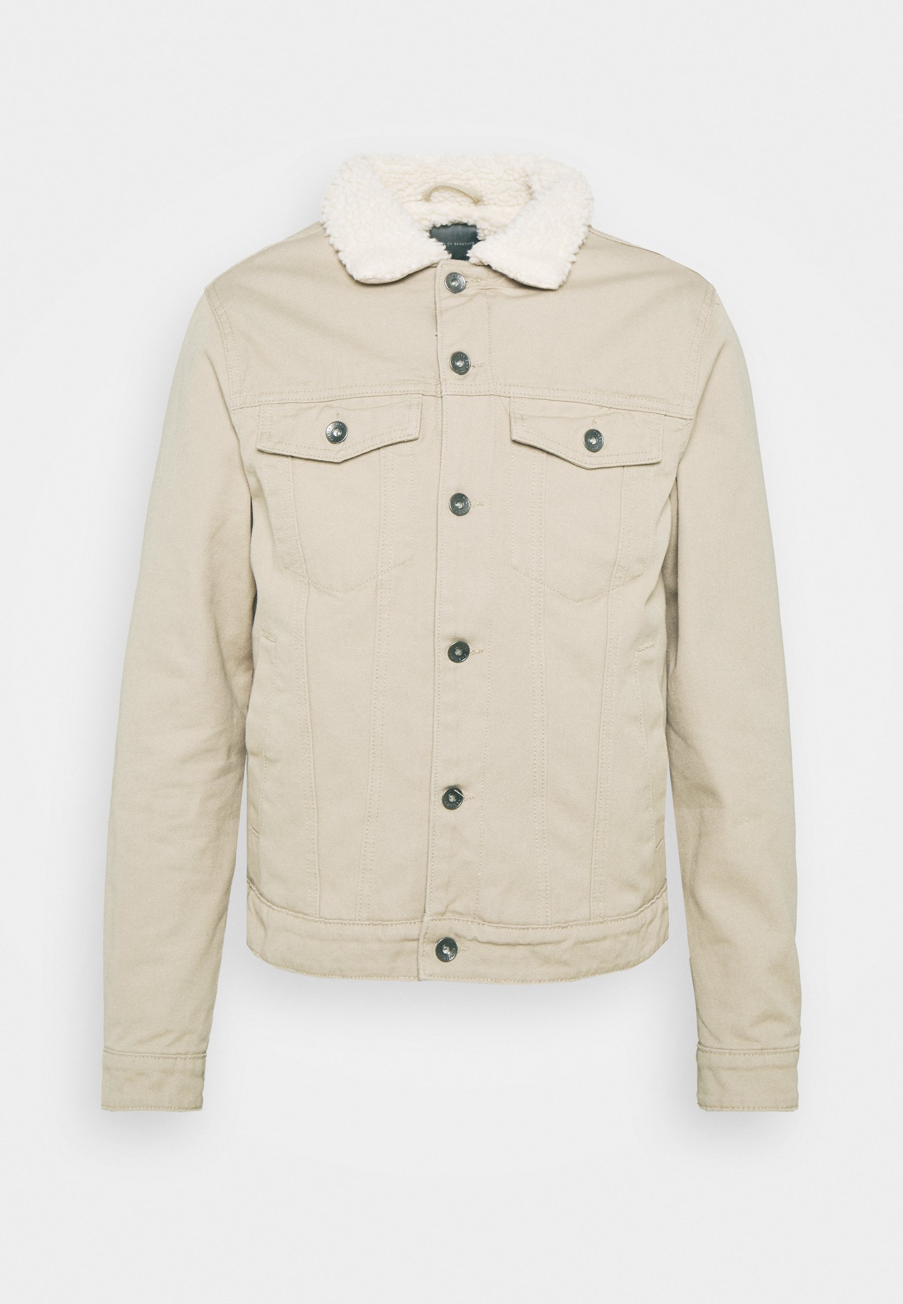 Women UNISEX BORG JACKET - Denim jacket - stone Women UNISEX BORG JACKET - Denim jacket - stone