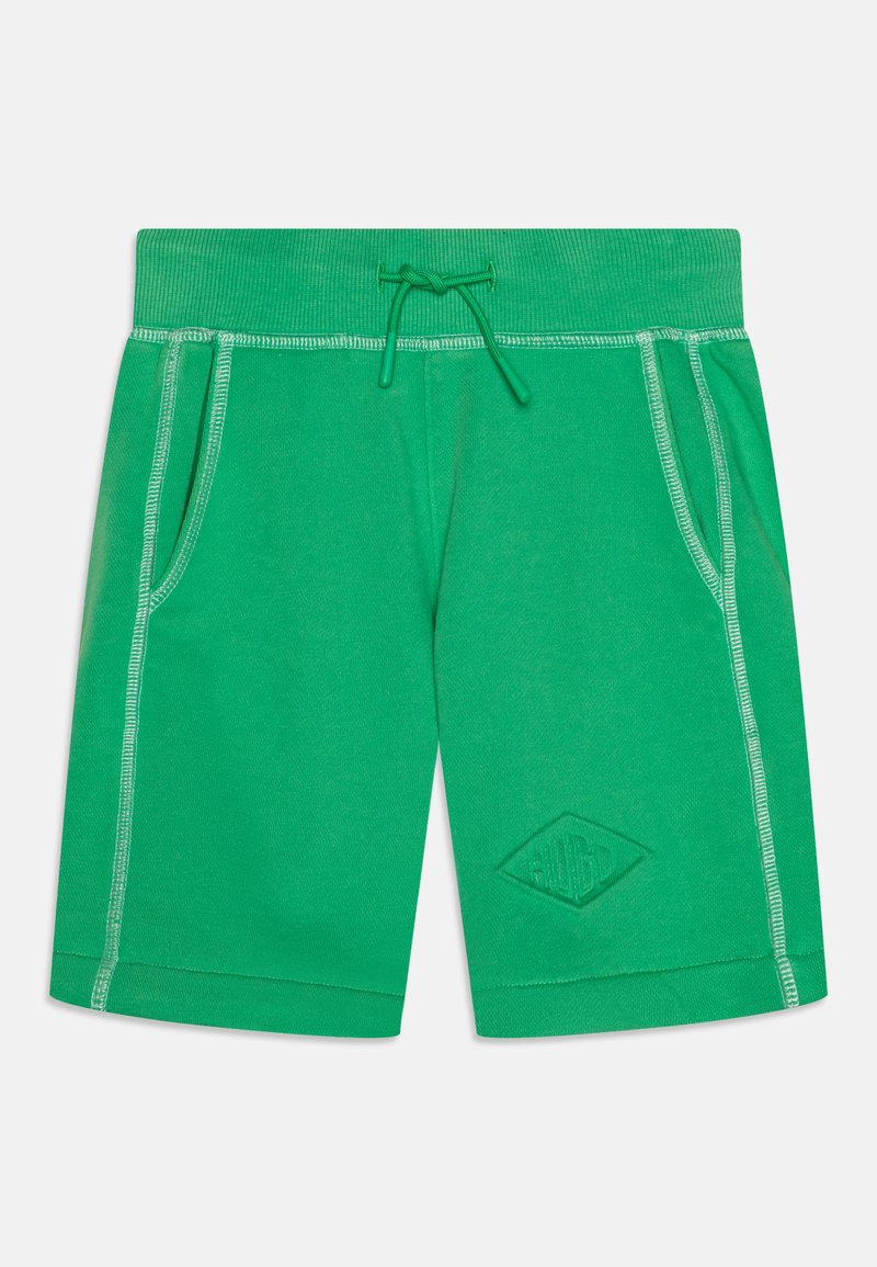 Grüne Shorts aus Baumwollmischung, mit einem strukturierten Bund, zwei Seitentaschen, kontrastierenden Nähten und einem Akzent in Form eines Diamant-Logos.