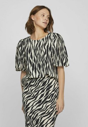 MIT KURZEN ÄRMELN GEMUSTERTES - Blouse - black