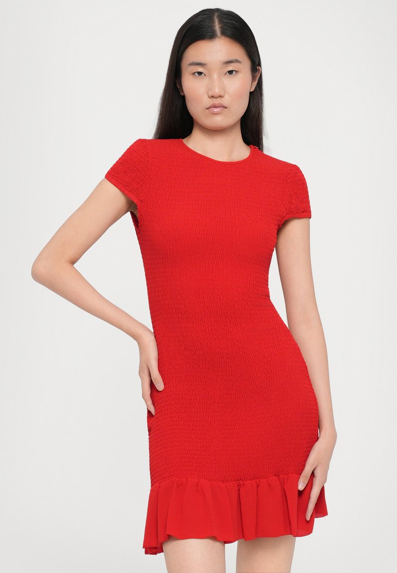 MICHAEL Michael Kors SMOCKED MINI DRESS - Jersey dress - crimson/red -  Zalando.ie