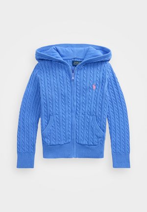 Polo Ralph Lauren MINI CABLE COTTON FULL ZIP HOODIE - Cardigan - harbor island blue/laguna pink