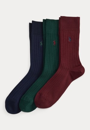 Polo Ralph Lauren, RIBBED COTTON-BLEND TROUSER SOCK 3-PACK - Calze - multi-coloured