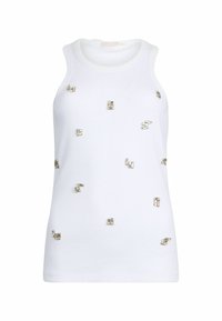 WITH BEJEWELLED APPLIQUÉS - Top - white