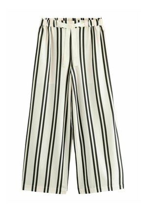 Next WIDE LEG - Tygbyxor - black white stripe