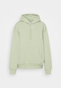 Světle zelená mikina s kapucí z měkké látky, vybavená klokankovou kapsou, stahovací šňůrkou na kapuci a vyšívaným nápisem "Art of Nature".