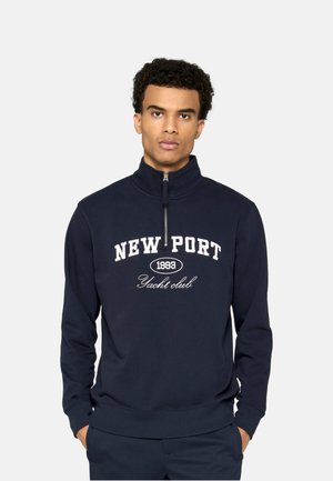 INDICODE JEANS, INRUSSEL HALF ZIP SWEAT, granatowy