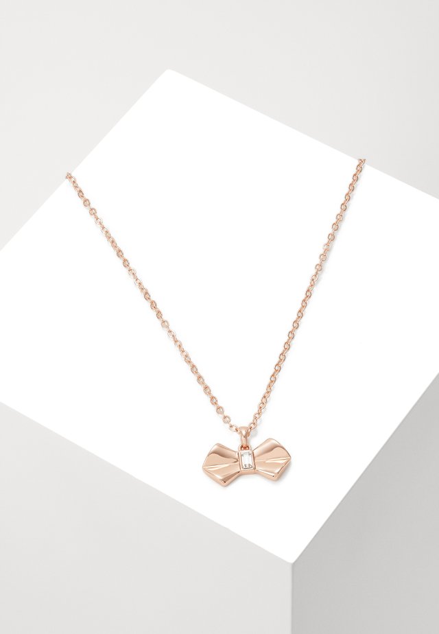 SARAHLI SOLITAIRE BOW PENDANT - Ketting - rose gold-coloured