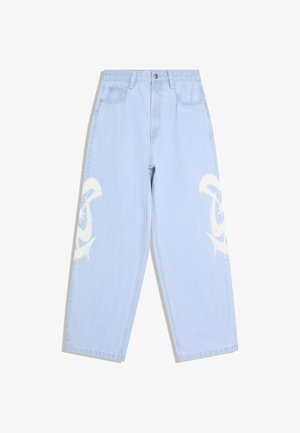 Bershka, SUPER BAGGY PRINT - JEANS - Baggy Jeans - light blue