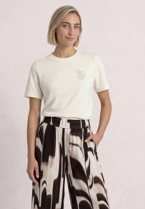 Street One, T-SHIRT MIT RUNDHALS UND CHESTPRINT - T-shirt imprimé - off white