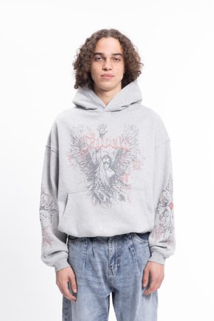 UNISEX - Kapuutsiga pusa - grey melange