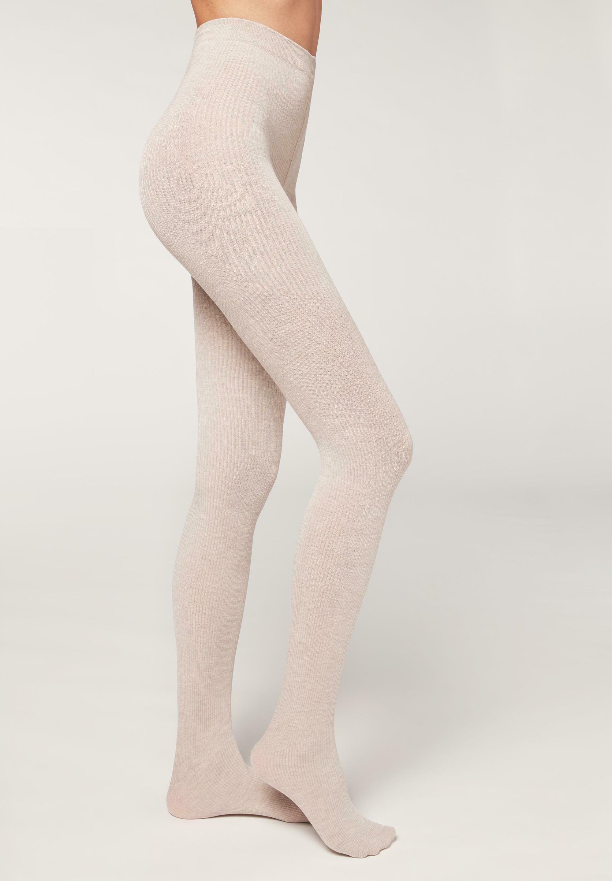 Calzedonia THERMO RIBBED Tights natural blend ribbed cashmere
