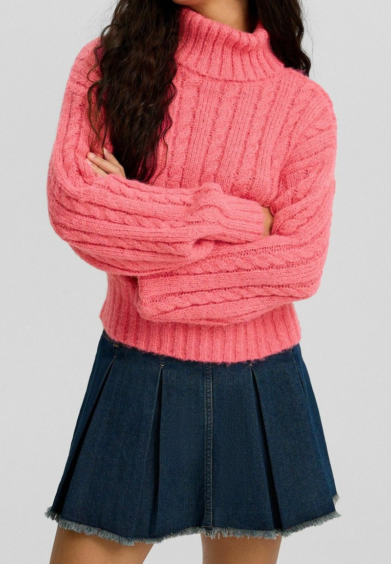 Bershka Stickad tröja - light pink