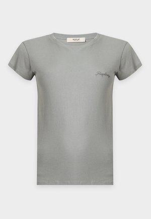 Replay, SLIM EMBROIDERY LOGO - Обикновена тениска - grey