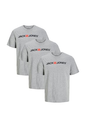 3ER PACK  - T-shirt con stampa - light grey melange