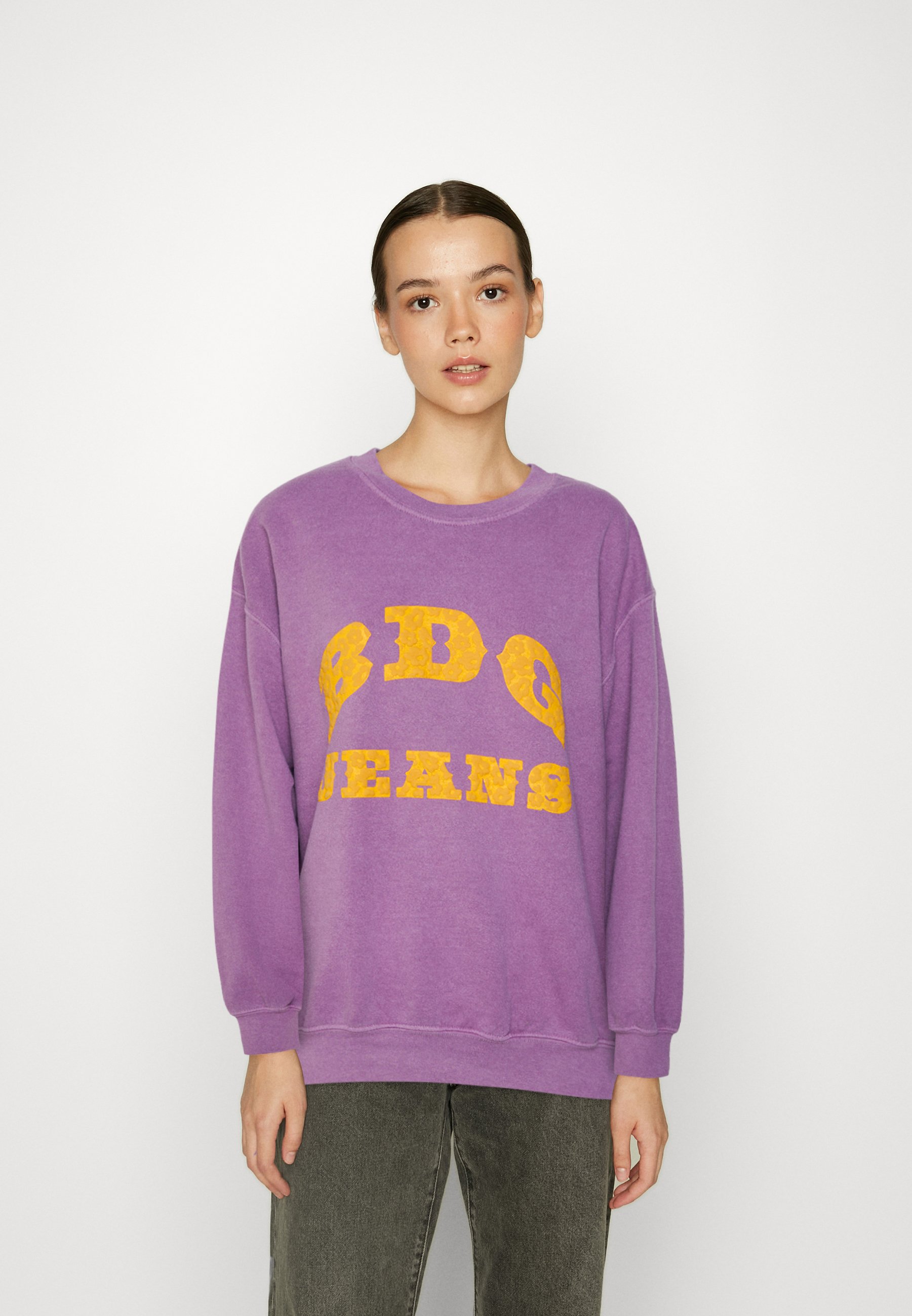 purple and pink urban crewneck