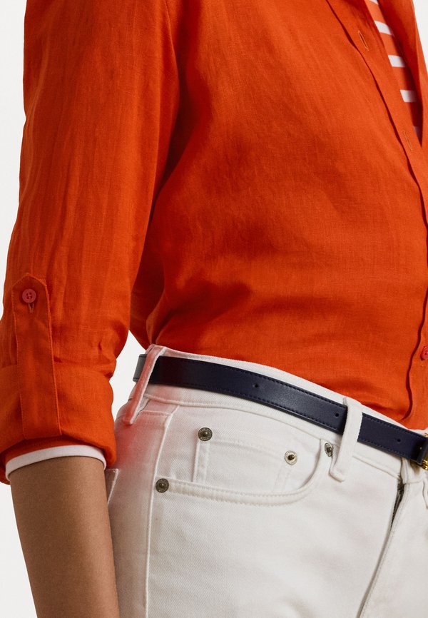 TISSUE LINEN SHIRT - Button-down blouse - orange4