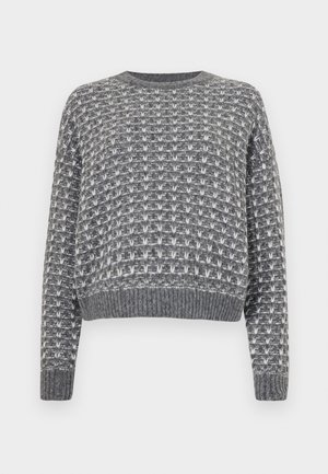 Noisy May NMMAELYS O NECK - Pullover - charcoal gray/cloud dancer