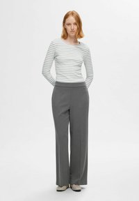 Selected Femme SLFANNA CREW NECK TEE - Longsleeve - light grey melange