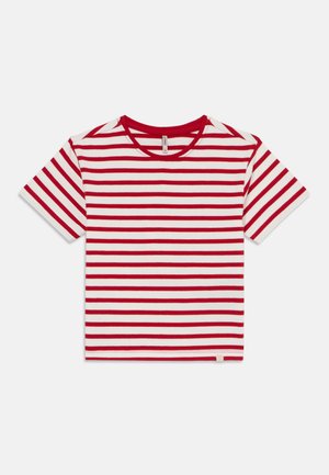 KMGASTA LIFE STRIPED - Printtipaita - equestrian red/cloud dancer