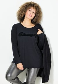Ulla Popken FLOCKED BEAUTY - Langarmshirt - black