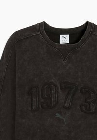 Felpa grigio scuro con lettering testurizzato "1973", colletto a V e maniche raglan. Logo Puma in un sottile accento grigio.