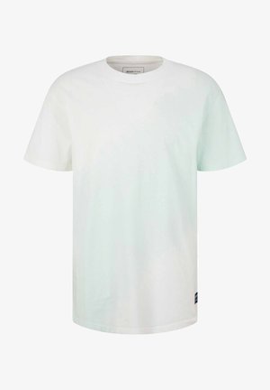 Print T-shirt - aqua white big batik