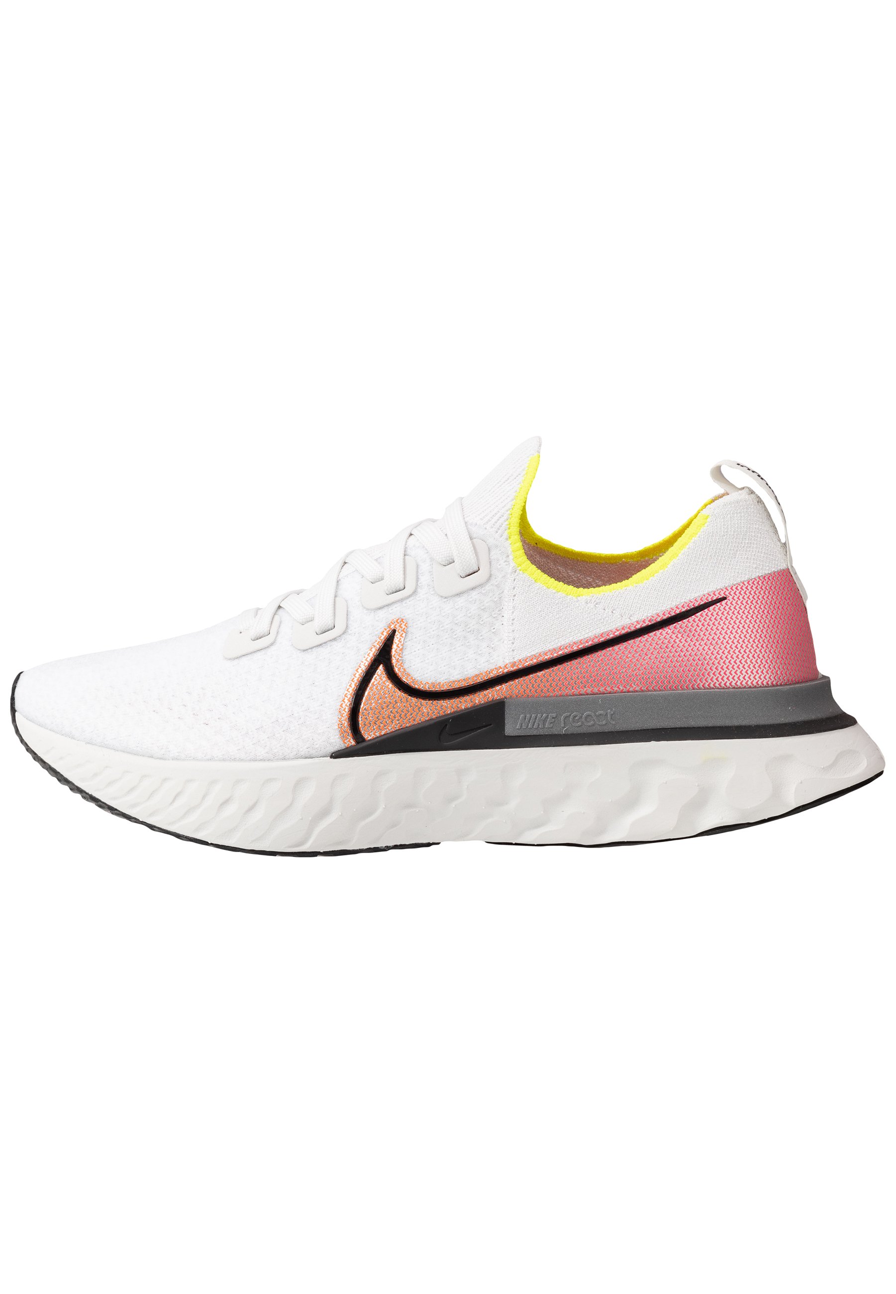 Nike Performance REACT INFINITY RUN FK - Zapatillas de running neutras -  platinum tint/black/pink blast/total orange/lemon/blanco - Zalando.es