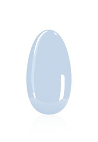 Helles blaues, glänzendes eiförmiges Objekt mit glatter Oberfläche, das einen leichten Glanz und abgerundete Kanten aufweist, ohne sichtbare Hardware oder Muster.