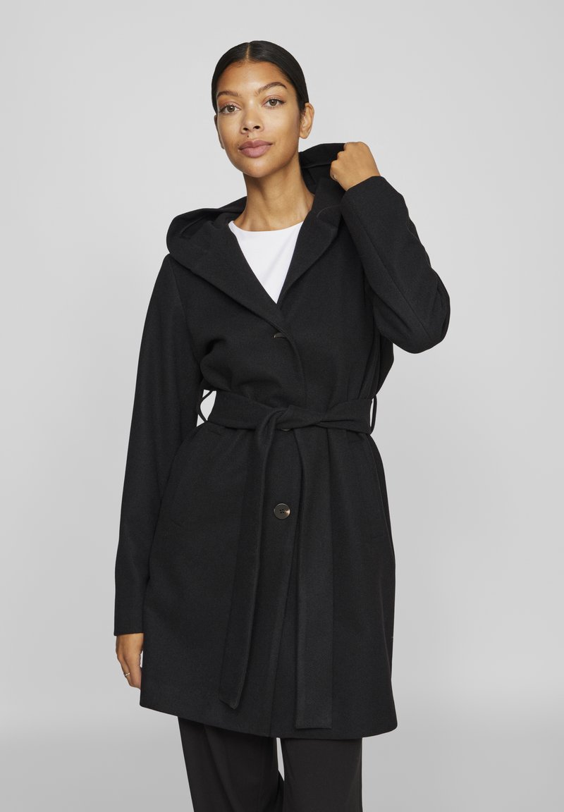 VILA VISELMA BELTED COAT - Klasični plašč - black