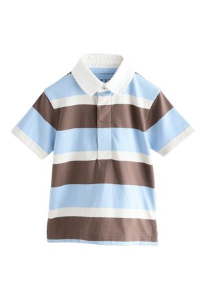 Next REGULAR FIT - SHORT SLEEVE RUGBY POLO SHIRT  . - Poloshirts - chocolate brown/blue/white