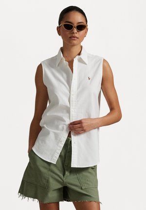 CLASSIC FIT SLEEVELESS OXFORD SHIRT - Toppi - white