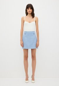 adL TWEED  - A-linjainen hame - blue