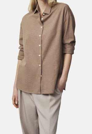 Button-down blouse - brown