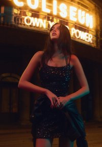 Bershka SEQUINNED  - Koktejlové šaty / šaty na párty - dark blue