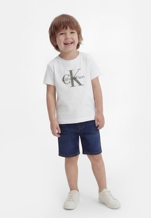 Calvin Klein Jeans MONOGRAM UNISEX - Potiskana majica - bright white