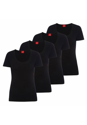 4ER PACK RUNDHALS - T-Shirt basic - schwarz