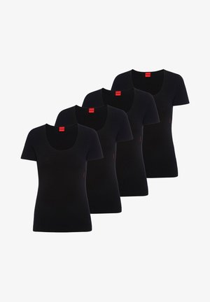HUGO, 4ER PACK RUNDHALS - T-shirt basic - schwarz