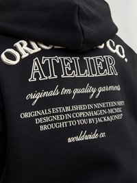 Jack & Jones Junior JORSANTORINI GRAPHIC JNR - Mikina s kapucňou - black