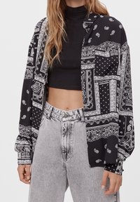 Bershka Košilová halenka  - black