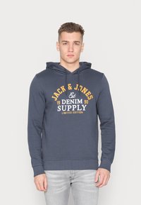 Jack & Jones - JJELOGO HOOD - Jersey con capucha - ombre blue Imagen en miniatura 1