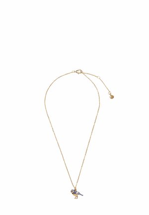 Enamel Blue Tit Necklace - Necklace - gold coloured