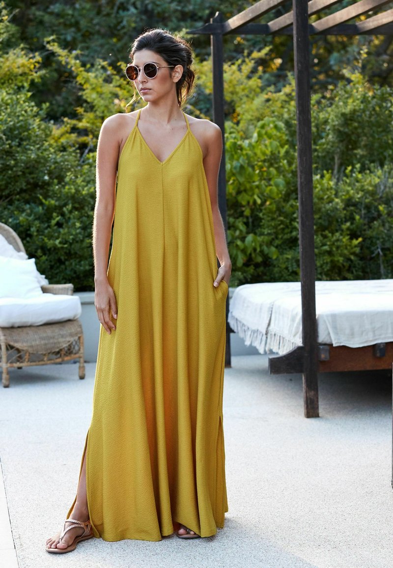 Next CAMI STRAPPY MAXI SUMMER DRESS - Maxi-jurk - ochre yellow/geel ...