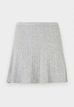 ONLY, ONLIBI CABLE SKATER - Mini skirt - light grey melange