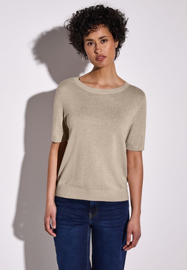 KURZARM - T-Shirt basic - beige