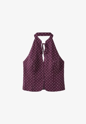 Stradivarius, POLKA DOT PRINT FITTED HALTER TOP - Blouse - purple