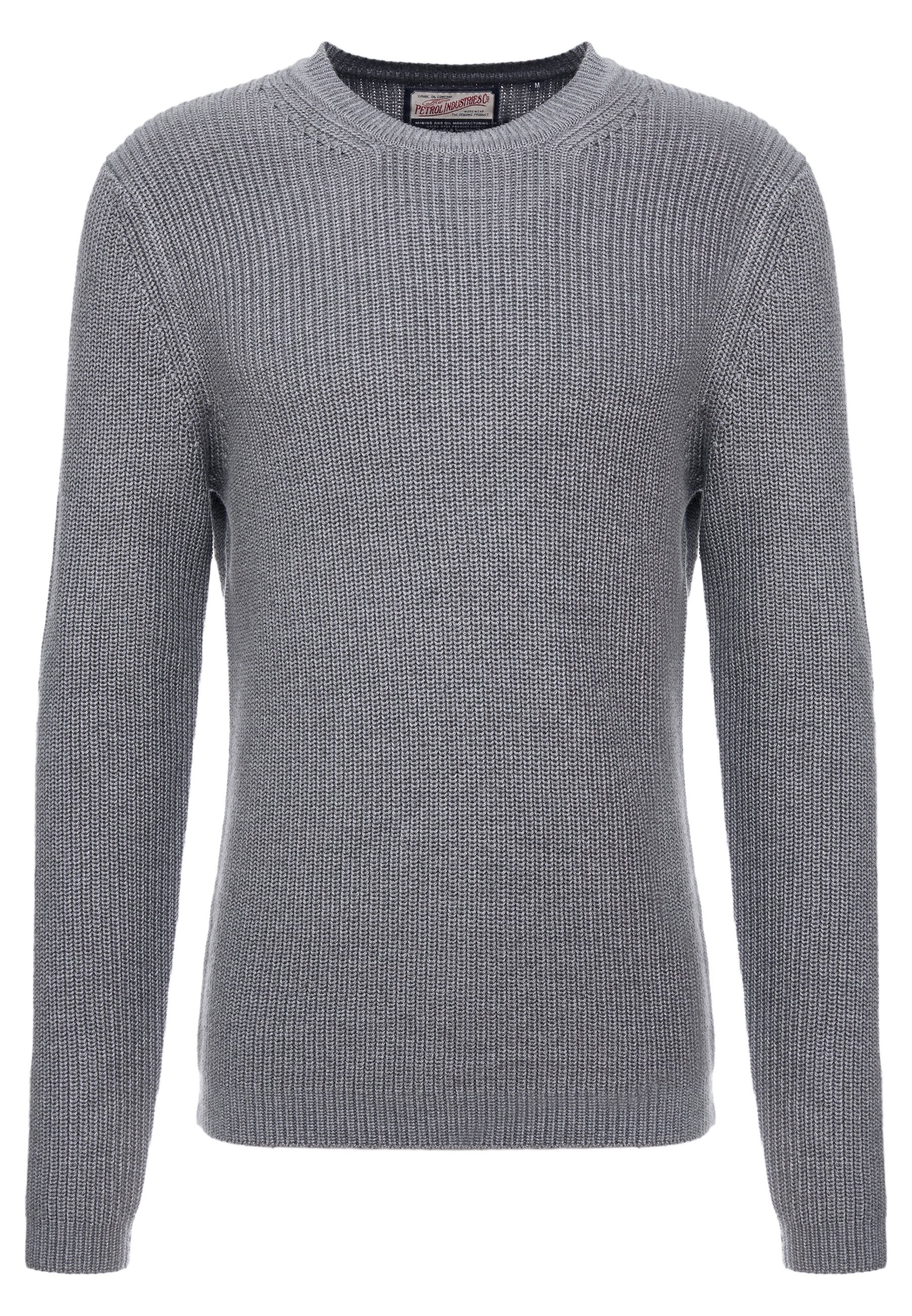 Petrol Industries CREW NECK Strikkegenser bright steel Petrol Industries CREW NECK - Strikkegenser - black